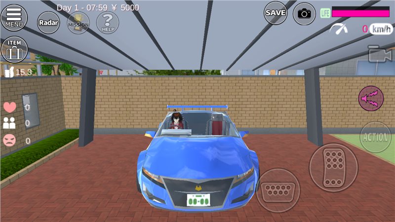 SAKURA SchoolSimulator(樱花校园1.039.07版本敞篷车)