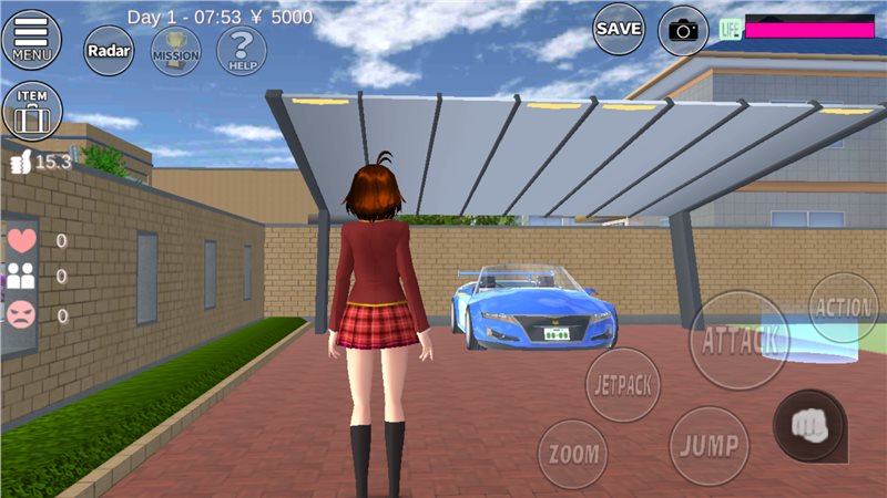 SAKURA SchoolSimulator(樱花校园1.039.07版本敞篷车)