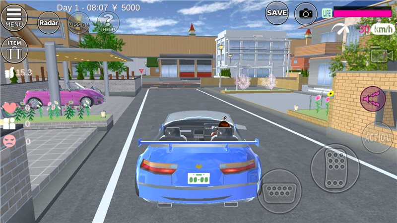 SAKURA SchoolSimulator(樱花校园1.039.07版本敞篷车)